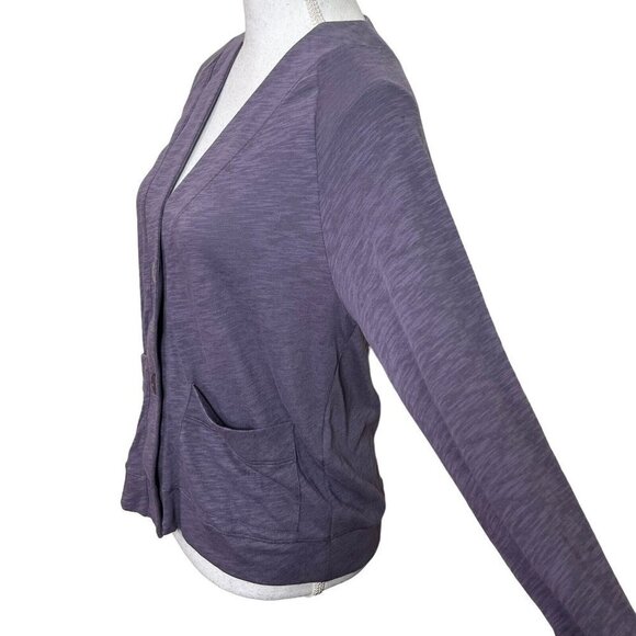 Universal Standard Lightweight Cardigan Women’s Size 0 Navy Pima Cotton V-Neck - Picture 7 of 12